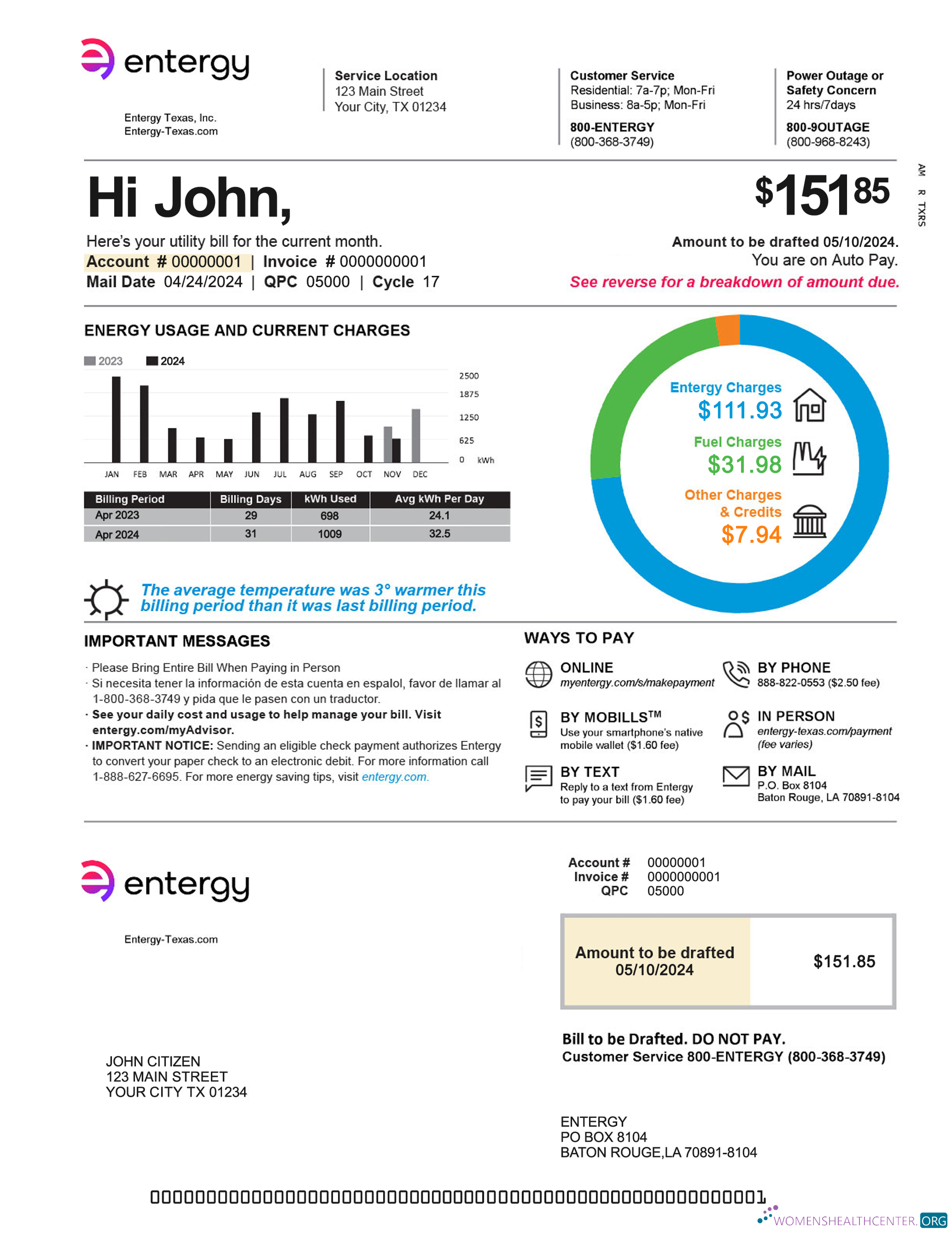 download download USA Texas entergy utility bill 2pages in PSD format page 1 photoshop template photoshop template